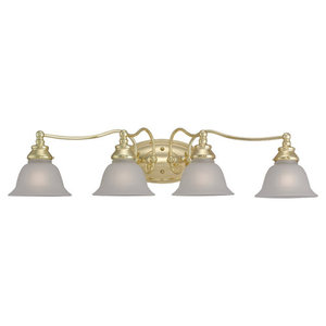 S4465302 Canterbury 4 or More Bulb Bathroom Lighting - Polished Brass S4465302 Canterbury 4 or More Bulb Bathroom Lighting - Polished Brass