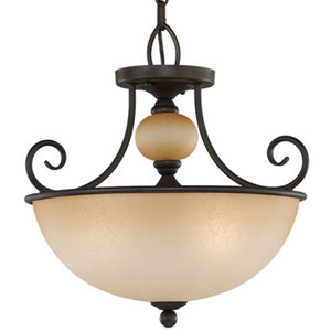 S5110572 Montclaire Semi Flush Mount Ceiling Light - Olde Iron S5110572 Montclaire Semi Flush Mount Ceiling Light - Olde Iron