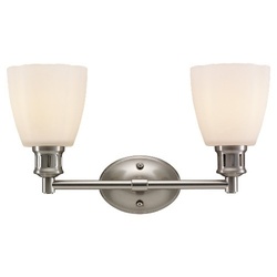S44474962 Century 2 Bulb Bathroom Lighting - Brushed Nickel S44474962 Century 2 Bulb Bathroom Lighting - Brushed Nickel
