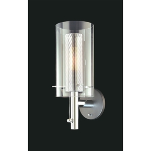 S439157 Zylinder 1 Bulb Wall Sconce - Polished Chrome w/ Satin Black S439157 Zylinder 1 Bulb Wall Sconce - Polished Chrome w/ Satin Black
