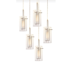 S439757 Zylinder Multi Light Pendant Light - Polished Chrome w/ Satin Black S439757 Zylinder Multi Light Pendant Light - Polished Chrome w/ Satin Black