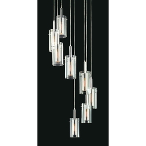 S439957 Zylinder Multi Light Pendant Light - Polished Chrome w/ Satin Black S439957 Zylinder Multi Light Pendant Light - Polished Chrome w/ Satin Black