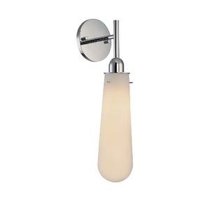 S484101W Teardrop 1 Bulb Wall Sconce - Polished Chrome / White Opal S484101W Teardrop 1 Bulb Wall Sconce - Polished Chrome / White Opal