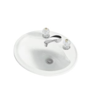 S4420080 Sanibel Self Rimming Bathroom Sink - White S4420080 Sanibel Self Rimming Bathroom Sink - White