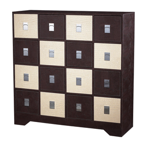 SI120005 Storage & Organization Furniture - Chocolate / Cream Faux Croc SI120005 Storage & Organization Furniture - Chocolate / Cream Faux Croc