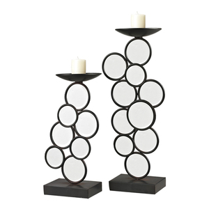 SI1291057 Candle Holder Accent - Belem Black / Mirror SI1291057 Candle Holder Accent - Belem Black / Mirror