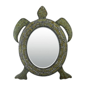 SI518076M Round Mirror - Reflecting Tortoise In Gering Finish SI518076M Round Mirror - Reflecting Tortoise In Gering Finish