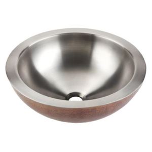 TFLWS FLW Vessel Style Bathroom Sink - Medium Antique and Stainless Steel TFLWS FLW Vessel Style Bathroom Sink - Medium Antique and Stainless Steel