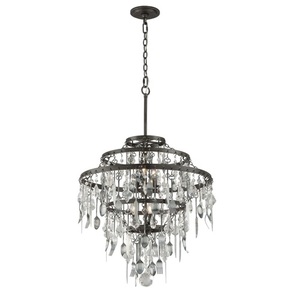 TF3807 Bistro Mini Chandelier - Graphite With Antique Pewter TF3807 Bistro Mini Chandelier - Graphite With Antique Pewter