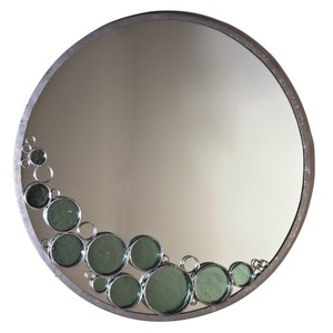 V165A01 Fascination Round Mirror - Nevada Silver V165A01 Fascination Round Mirror - Nevada Silver
