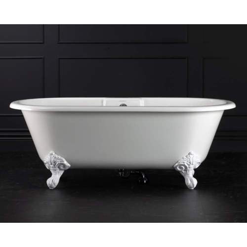 VCHENWH Cheshire Unique Size Soaking Tub - White / White Metal VCHENWH Cheshire Unique Size Soaking Tub - White / White Metal