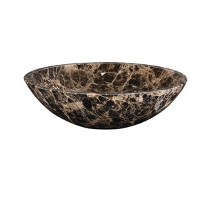 RMAVE170CDE Round Vessel Style Bathroom Sink - Dark Emperador Marble RMAVE170CDE Round Vessel Style Bathroom Sink - Dark Emperador Marble