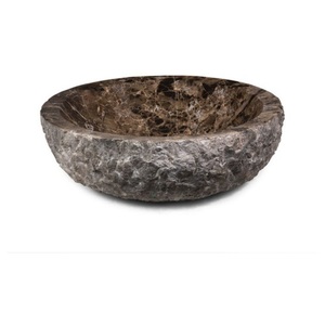 RMAVE172CDER Round Vessel Style Bathroom Sink - Dark Emperador Marble RMAVE172CDER Round Vessel Style Bathroom Sink - Dark Emperador Marble