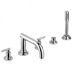 G25049000/G18034000 Atrio Deck Mount With Handshower Tub Faucet - StarLight Chrome G25049000/G18034000 Atrio Deck Mount With Handshower Tub Faucet - StarLight Chrome