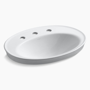 K2075-8-0 Serif Self Rimming Bathroom Sink - White K2075-8-0 Serif Self Rimming Bathroom Sink - White