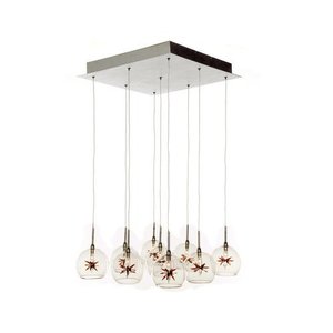 EE2010625 Starburst Multi Light Pendant Light - Satin Nickel / Amber EE2010625 Starburst Multi Light Pendant Light - Satin Nickel / Amber