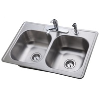 Double Bowl Kitchen Sink 33 x 22x 8-1/8 Double Bowl Kitchen Sink 33 x 22x 8-1/8