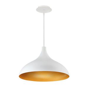 WPDW55817WTGR Copa Down Light Pendant Light - White Gold Ribbed WPDW55817WTGR Copa Down Light Pendant Light - White Gold Ribbed