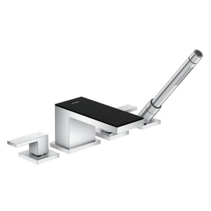 AX47430601 MyEdition Deck Mount With Handshower Tub Faucet - Chrome / Black Glass AX47430601 MyEdition Deck Mount With Handshower Tub Faucet - Chrome / Black Glass