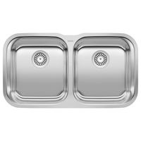 Double Bowl Kitchen Sink 33-1/3'' x 18-1/2'' x 8''
