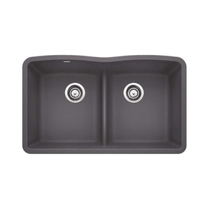 B442071 Diamond White/Color Undermount - Double Bowl Kitchen Sink - Cinder B442071 Diamond White/Color Undermount - Double Bowl Kitchen Sink - Cinder