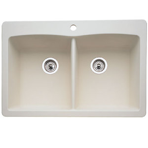B440222 Diamond White/Color Dual Mount Double Bowl Kitchen Sink - Biscuit B440222 Diamond White/Color Dual Mount Double Bowl Kitchen Sink - Biscuit