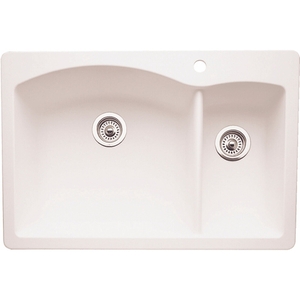 B440200 Diamond White/Color Dual Mount Double Bowl Kitchen Sink - White B440200 Diamond White/Color Dual Mount Double Bowl Kitchen Sink - White