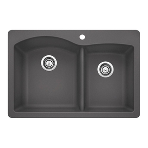 B441465 Diamond White/Color Dual Mount Double Bowl Kitchen Sink - Cinder B441465 Diamond White/Color Dual Mount Double Bowl Kitchen Sink - Cinder