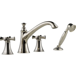 DT67405PNLHP/DR64707/DHX605PN Baliza Deck Mount With Handshower Tub Faucet - Brilliance Polished Nickel DT67405PNLHP/DR64707/DHX605PN Baliza Deck Mount With Handshower Tub Faucet - Brilliance Polished Nickel