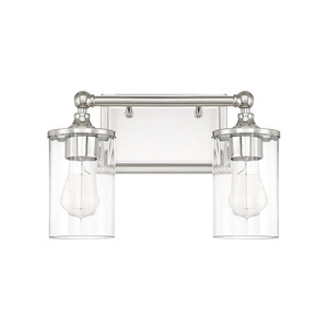 C120721PN423 Camden 2 Bulb Bathroom Lighting - Polished Nickel C120721PN423 Camden 2 Bulb Bathroom Lighting - Polished Nickel