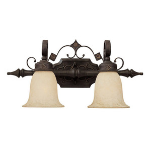 C1902RI294 River Crest 2 Bulb Bathroom Lighting - Rustic Iron C1902RI294 River Crest 2 Bulb Bathroom Lighting - Rustic Iron