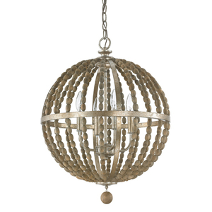C4794TZ Lowell Entrance / Foyer Pendant Light - Tuscan Bronze with Wood Beads C4794TZ Lowell Entrance / Foyer Pendant Light - Tuscan Bronze with Wood Beads