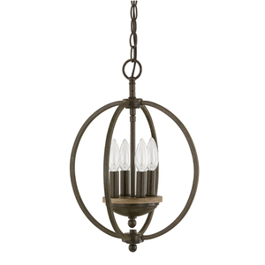 C4864BA Perry Entrance / Foyer Pendant Light - Bronze and Oak C4864BA Perry Entrance / Foyer Pendant Light - Bronze and Oak