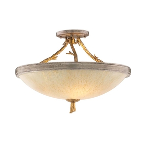 C6633 Parc Royale Semi Flush Mount Ceiling Light - Gold / Silver Leaf C6633 Parc Royale Semi Flush Mount Ceiling Light - Gold / Silver Leaf