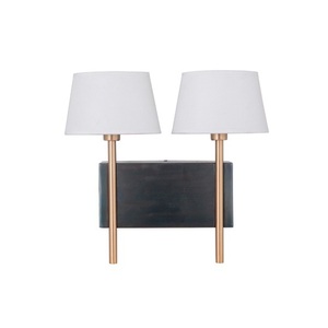 C44462FSSB Parker Multi Bulb Wall Sconce - Fired Steel / Satin Brass C44462FSSB Parker Multi Bulb Wall Sconce - Fired Steel / Satin Brass