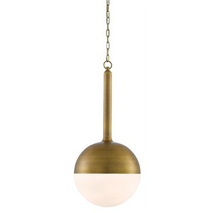 C90000419 Moonward Down Light Pendant Light - Antique Brass / Opaque White C90000419 Moonward Down Light Pendant Light - Antique Brass / Opaque White