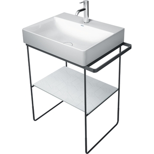 D2353600041/D0031014600 DuraSquare Console Bathroom Sink - White / Black Matt D2353600041/D0031014600 DuraSquare Console Bathroom Sink - White / Black Matt