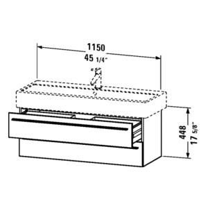 DXL634702222 Over 45" Bathroom Vanity - White DXL634702222 Over 45" Bathroom Vanity - White