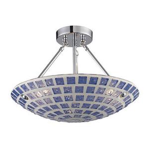 E13223blm Fused Mosaic Semi Flush Mount Ceiling Light Satin