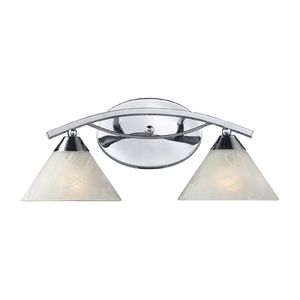 E170212 Elysburg 2 Bulb Bathroom Lighting - Polished Chrome / White Marble E170212 Elysburg 2 Bulb Bathroom Lighting - Polished Chrome / White Marble