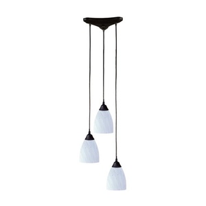 E4063WH Classico Multi Light Pendant Light - Dark Rust / White E4063WH Classico Multi Light Pendant Light - Dark Rust / White