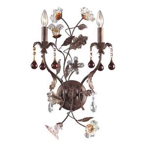 E70432 Cristallo Fiore Multi Bulb Wall Sconce - Deep Rust E70432 Cristallo Fiore Multi Bulb Wall Sconce - Deep Rust