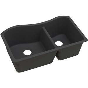 EELGHU3220RBK0 Quartz Classic White/Color Undermount - Double Bowl Kitchen Sink - Black EELGHU3220RBK0 Quartz Classic White/Color Undermount - Double Bowl Kitchen Sink - Black