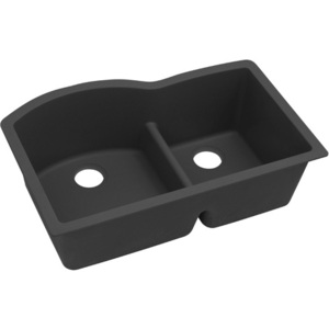 EELGHU3322RBK0 Quartz Classic White/Color Undermount - Double Bowl Kitchen Sink - Black EELGHU3322RBK0 Quartz Classic White/Color Undermount - Double Bowl Kitchen Sink - Black