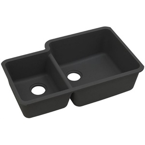 EELGOU3321LBK0 Quartz Classic White/Color Undermount - Double Bowl Kitchen Sink - Black EELGOU3321LBK0 Quartz Classic White/Color Undermount - Double Bowl Kitchen Sink - Black