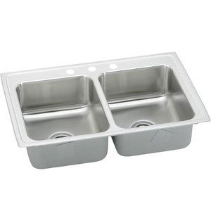 ELRAD3319653 Lustertone Stainless Steel Double Bowl Kitchen Sink - Stainless Steel ELRAD3319653 Lustertone Stainless Steel Double Bowl Kitchen Sink - Stainless Steel