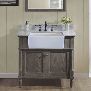 F143fv36 Rustic Chic Vanity Base Bathroom Vanity Silvered Oak At