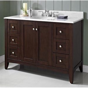 F1513V48 Shaker Americana Vanity Base Bathroom Vanity - Habana Cherry F1513V48 Shaker Americana Vanity Base Bathroom Vanity - Habana Cherry