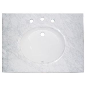 FT3122WC Vanity Top Bathroom Vanity - White Carrera Marble FT3122WC Vanity Top Bathroom Vanity - White Carrera Marble