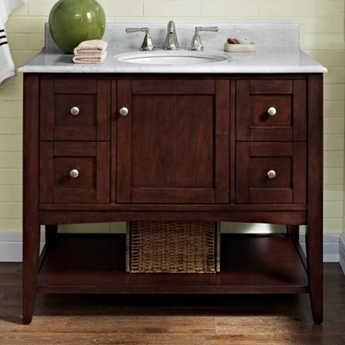 F1513vh42 Shaker Americana Vanity Base Bathroom Vanity Habana Cherry At Fergusonshowrooms Com